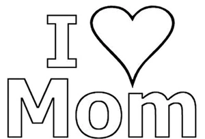 Página para Colorir Página para Colorir 'Eu Amo Mamãe' para Imprimir