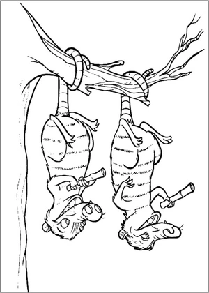 Página para Colorir Animais de Desenho Animado da Era do Gelo