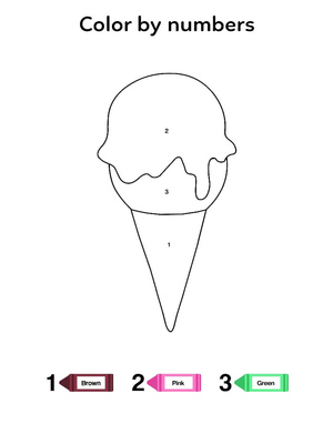 Colorir por Número: Design de Sorvete