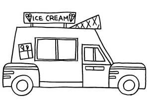 Página para Colorir Caminhão de Sorvete – Folha 16