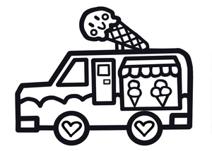 Página para Colorir Página para Colorir Caminhão de Sorvete - Folha 19