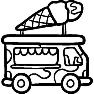 Página para Colorir Caminhão de Sorvete - Folha 8