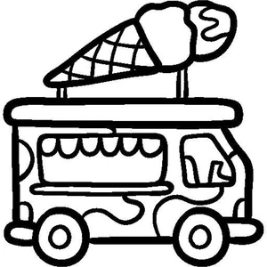Página para Colorir Página para Colorir Caminhão de Sorvete - Folha 8