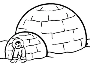 Página para Colorir Página para Colorir: Homem com Dois Iglus