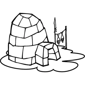 Página para Colorir Desenho de um Iglu