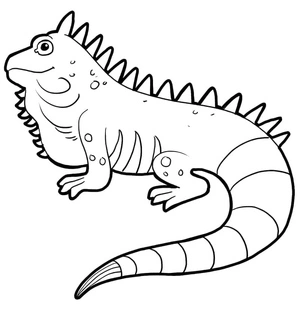 Página para Colorir Um desenho animado de uma iguana