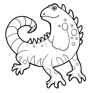 Página para Colorir Iguana Adorável