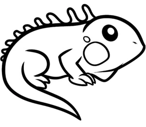 Página para Colorir Uma Iguana Adorável