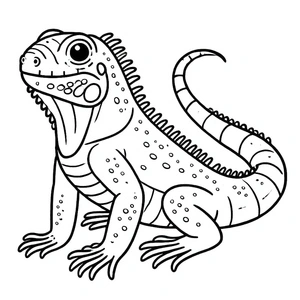 Página para Colorir Página de Colorir de Iguana para Crianças
