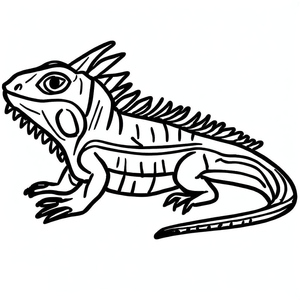 Página para Colorir de uma Iguana