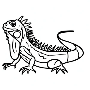 Página para Colorir Iguana do Dia a Dia