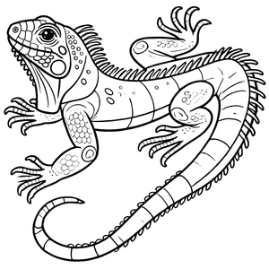 Página de Colorir de Iguana Grátis para Crianças