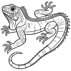 Página para Colorir Página de Colorir de Iguana Grátis para Crianças