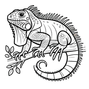 Página para Colorir Iguana Grátis