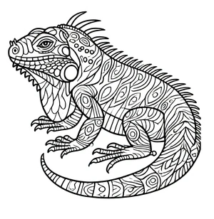 Página para Colorir Iguana Maravilhosa