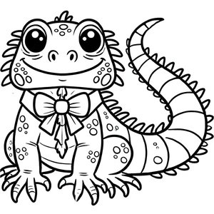 Página para Colorir Iguana Feliz