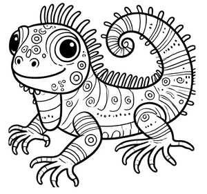 Página para Colorir Iguana Hilária