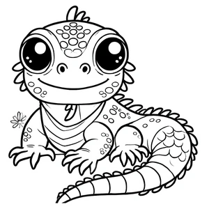Página para Colorir Beleza Iguana