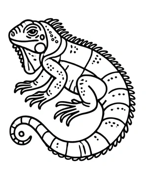 Página para Colorir Página para Colorir de Iguana Grátis para Imprimir