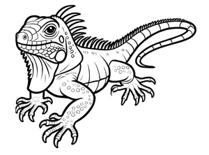 Página para Colorir Iguana na Natureza