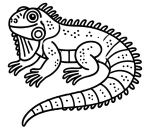 Página para Colorir Iguana Alegre