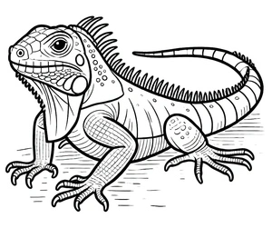 Página para Colorir Página para Colorir de Iguana para Crianças - Para Imprimir