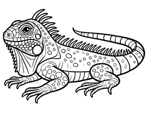 Página para Colorir Página para Colorir de Iguana para Imprimir