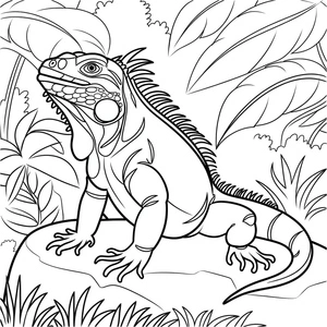 Página para Colorir Página para Colorir de Iguana para Imprimir