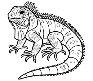 Página para Colorir Iguana Simples