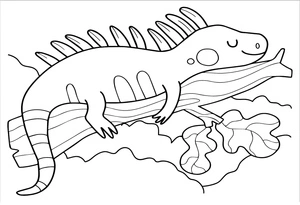 Página para Colorir Iguana Bebê Dormindo