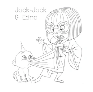 Página para Colorir Jack, Jack e Edna
