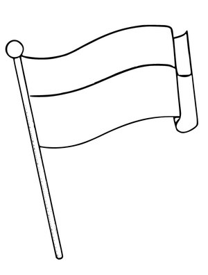 Página para Colorir da Bandeira da Indonésia para Imprimir