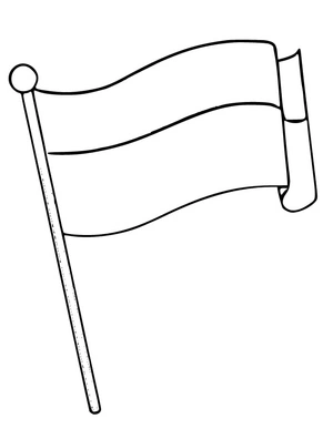 Página para Colorir Página para Colorir da Bandeira da Indonésia para Imprimir
