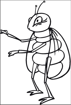 Página para Colorir Contorno de Inseto