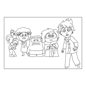 Página para Colorir Divertida Mente 2 da Disney Pixar