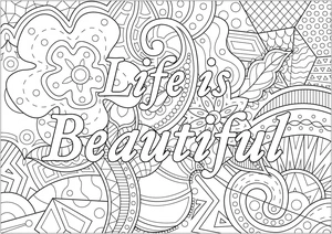 Página para Colorir Inspirador - Beleza da Vida