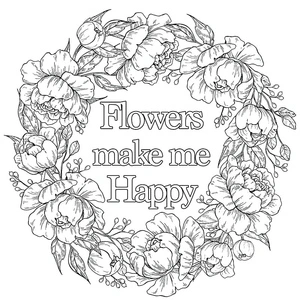 Página para Colorir Inspirador - Flores que Trazem Alegria