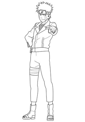 Página para Colorir Kiba da série Naruto