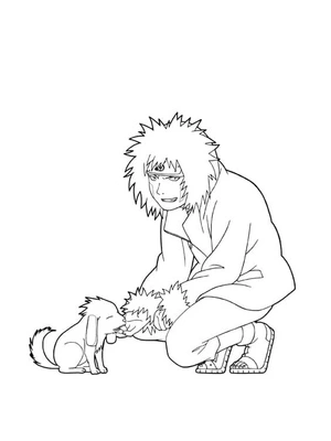 Página para Colorir Página para Colorir Imprimível do Kiba Inuzuka
