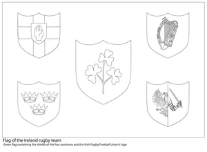Página para Colorir Bandeira da Seleção Irlandesa de Rugby