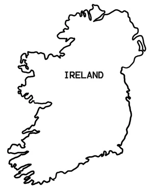 Página para Colorir Página para Colorir Mapa da Irlanda