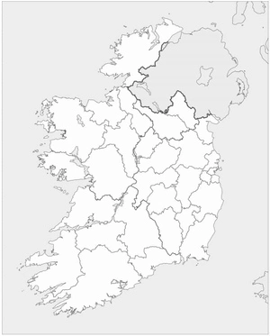 Página para Colorir Mapa da Irlanda