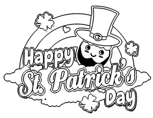 Página para Colorir Página para Colorir de Celebração Feliz Dia de São Patrício para Imprimir
