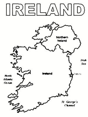 Mapa Irlandês para Imprimir