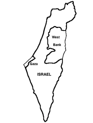 Página para Colorir Mapa Simples de Israel