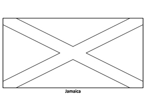 Página para Colorir da Bandeira da Jamaica