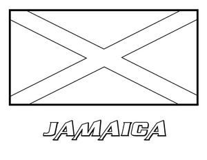 Página para Colorir Página para Colorir da Bandeira da Jamaica