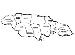 Página para Colorir Mapa da Jamaica para Colorir Imprimível