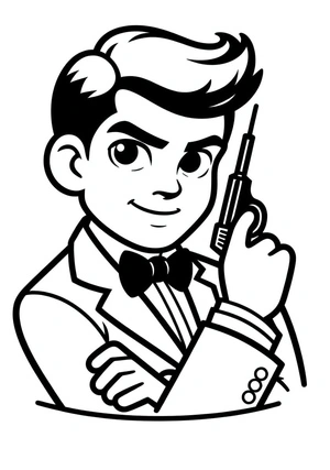 Página para Colorir Encantador James Bond