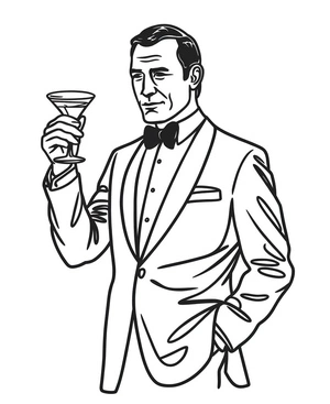 Página para Colorir Página para Colorir do James Bond para Imprimir